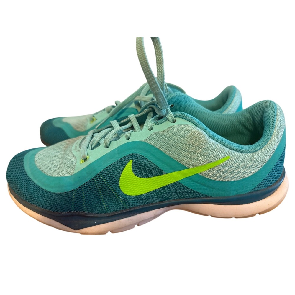 Nike Flex TR 6 aqua & yellow running shoes Women's sz 8 great condition distance